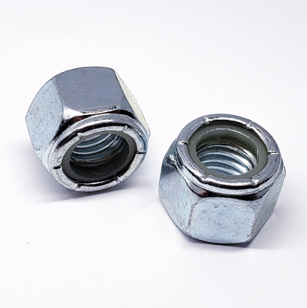 25 M6-1.0 6mm Nylon Insert Hex Lock Nut DIN 985 Steel w Zinc CR+3 Class 10 