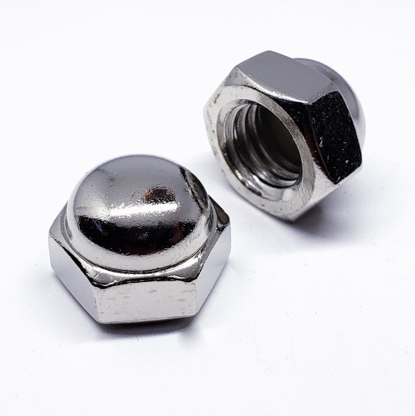 #8-32 Decorative Nut  End Cap Acorn Chrome Steel 3/8" Wide 1/4" Tall QTY-10 