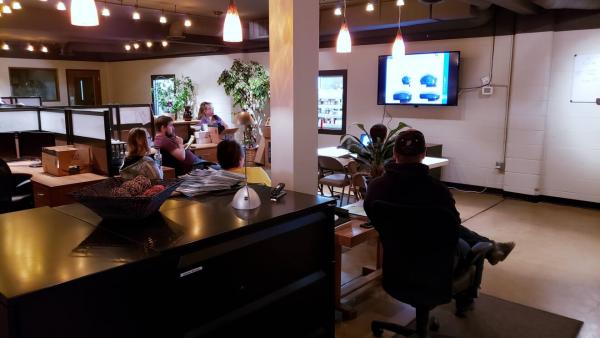 Employees participating in a monthly online Industry Training Course at Empire Bolt & Screw